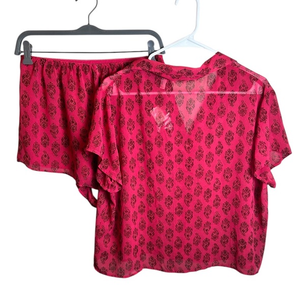 Vintage NWT Victoria Secret Intimates Paisley Sheer Pink Pajama Set Size Large - Picture 5 of 6